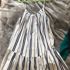 Blue and White Striped Dress